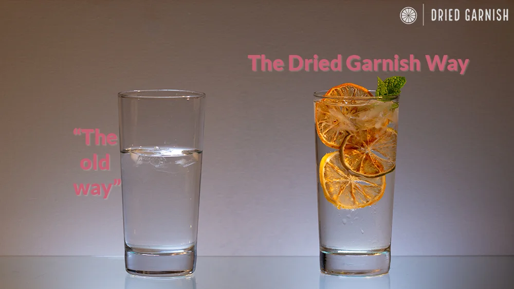 Photo of a drink enhanced with dried garnish company flavours