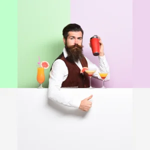 Photo of a barman making cocktails with Dried Garnish Co dehydrated citrus