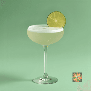 Photo of a daiquiri with a Dried Garnish Co strictly lime disc